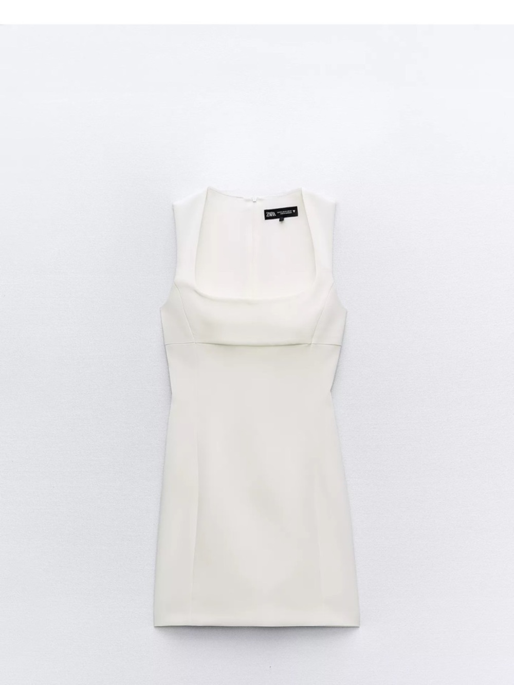 Zara Cream Square-Neck Mini Dress